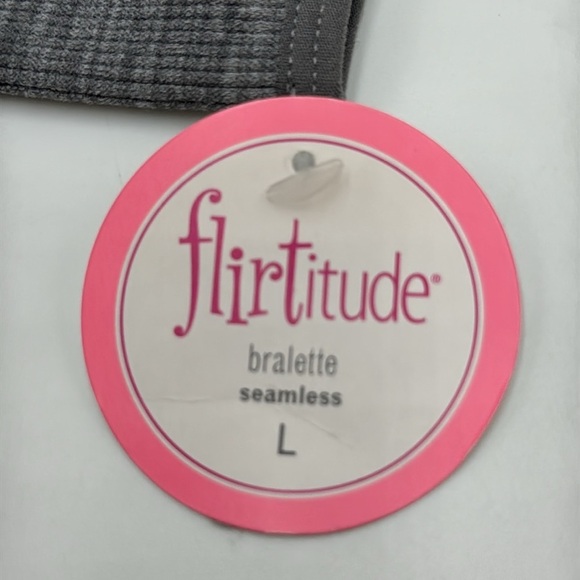 NWT Flirtitude Seamless One Shoulder Bralette Heather Gray Size L - Picture 5 of 6